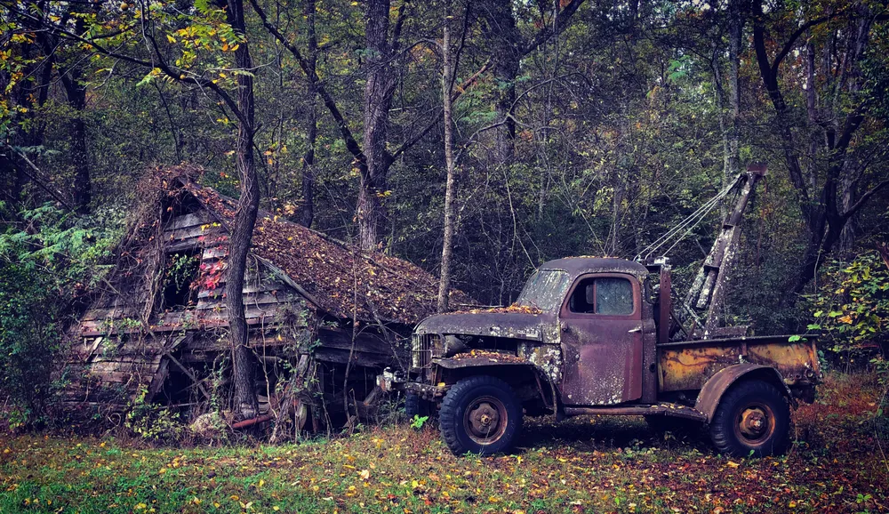 I was driving on the back roads of NE Georgia outside of Rockmart. Came around a curve and there she was. Had to take a photo.