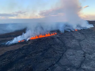 An aerial image of Kilauea volcano erupting, June 3, 2024.